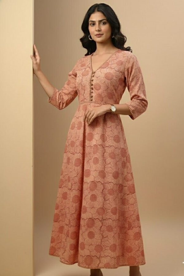 Sanaa Pure Cotton Handblocked Printed Dress