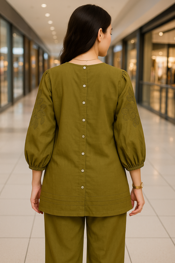 Cora Olive Cotton Poplin Co-ord Set