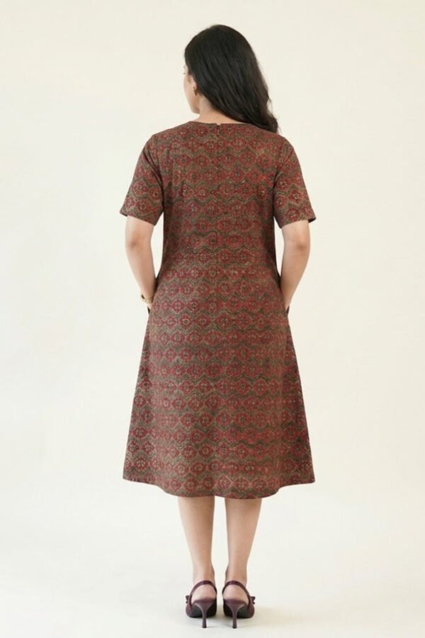 Rei Linen Ajrakh Printed Dress