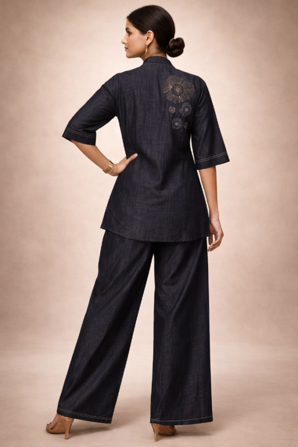 Reena Denim Button-Down Co-ord Set