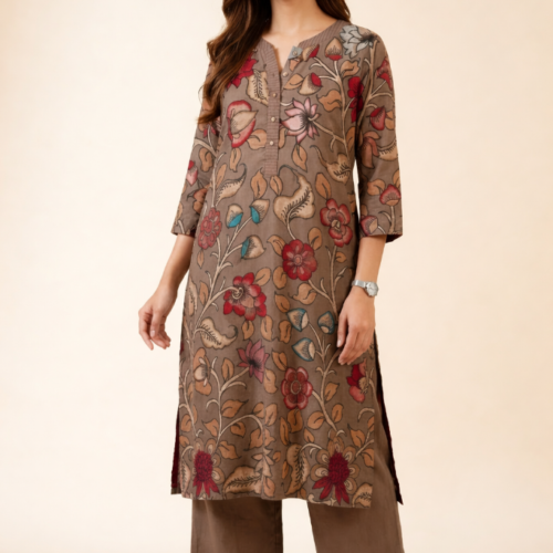 Sakura Kalamkari Nellore Silk Kurta Set II