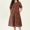 Rei Linen Ajrakh Printed Dress