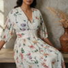 Ananya Cambric Cotton Floral Midi Dress
