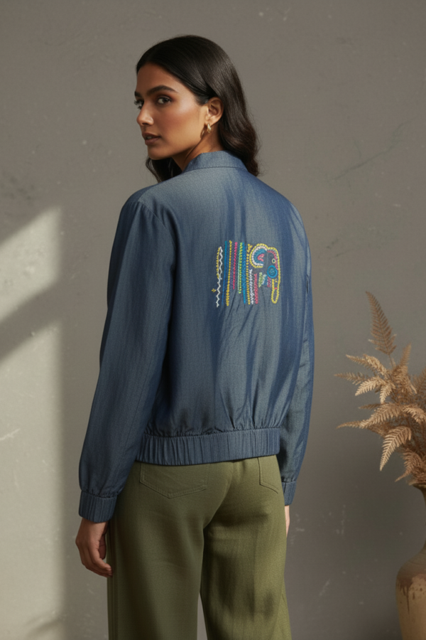 Zia Tencel Hand Embroidery Bomber Jacket II