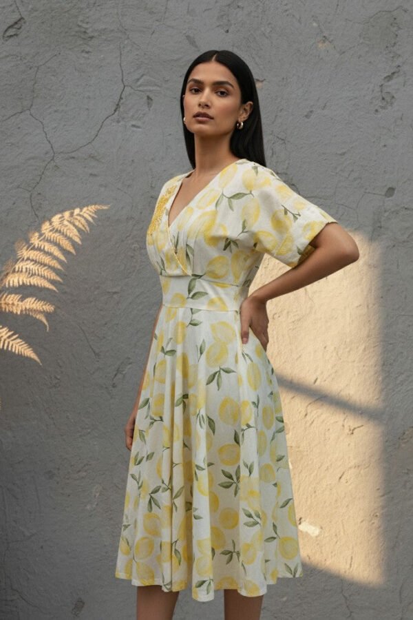 Gia Dori Cotton Linen Smocked Midi Dress