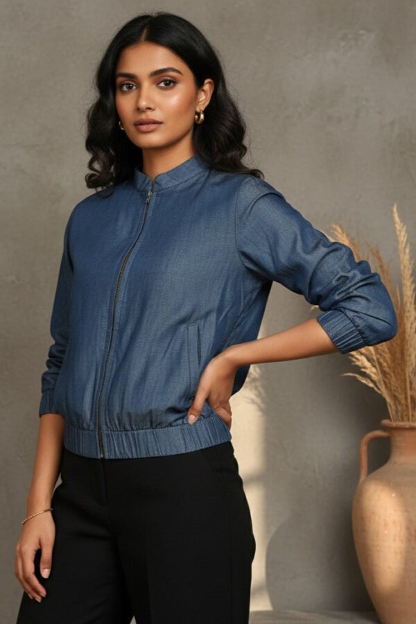 Zia Tencel Hand Embroidery Bomber Jacket I