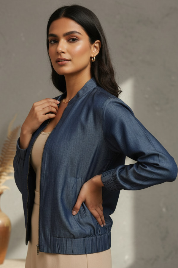 Zia Tencel Hand Embroidery Bomber Jacket I