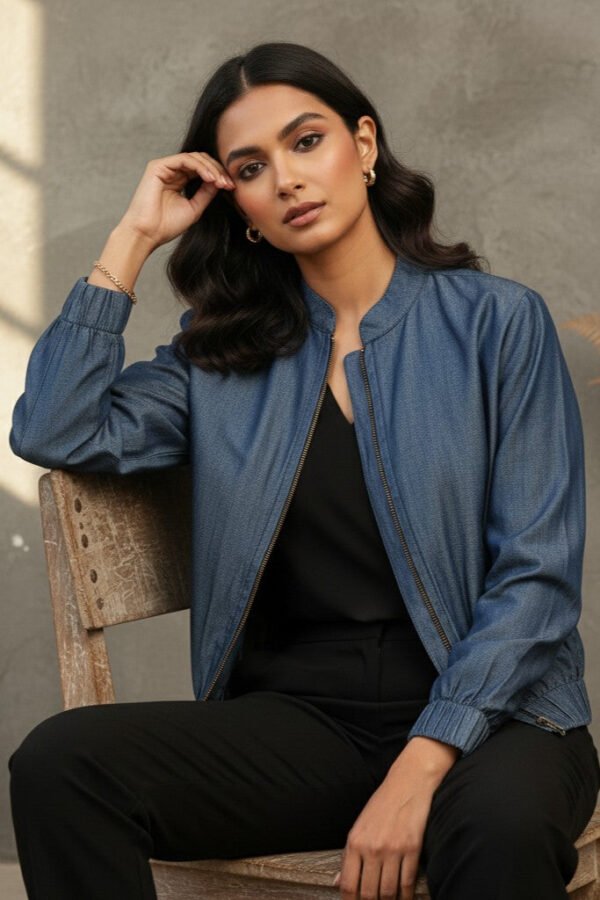 Zia Tencel Hand Embroidery Bomber Jacket I