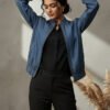 Zia Tencel Hand Embroidery Bomber Jacket I