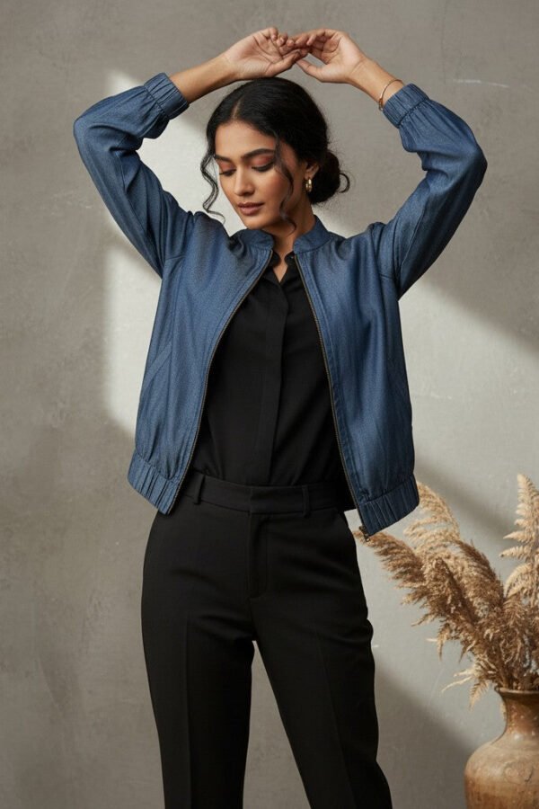 Zia Tencel Hand Embroidery Bomber Jacket I