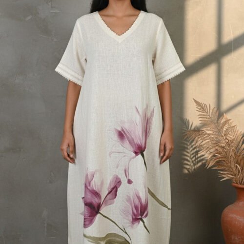 Avani Linen Floral Maxi Dress