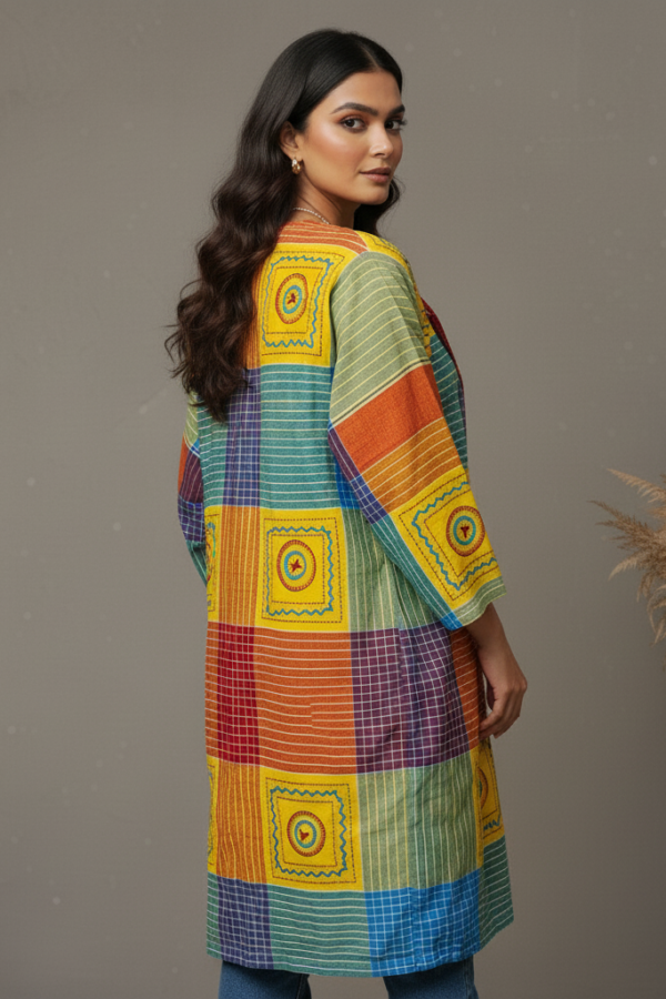 Alia Gamcha Kantha Kimono Jacket