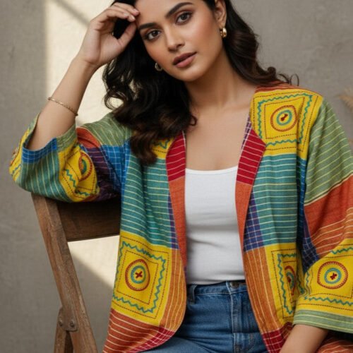 Alia Gamcha Kantha Kimono Jacket