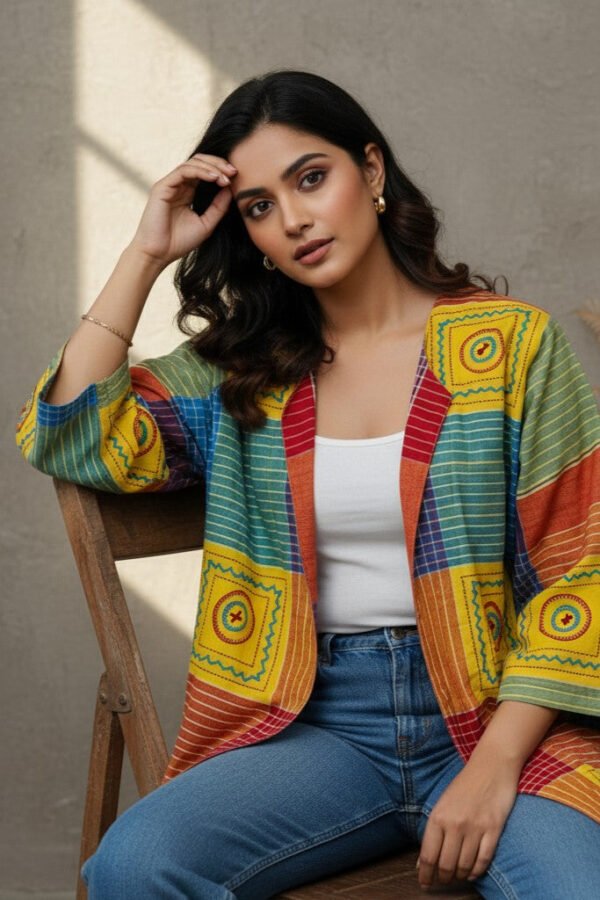 Alia Gamcha Kantha Kimono Jacket