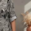 Eliana Linen Floral Top and Striped Pants Set