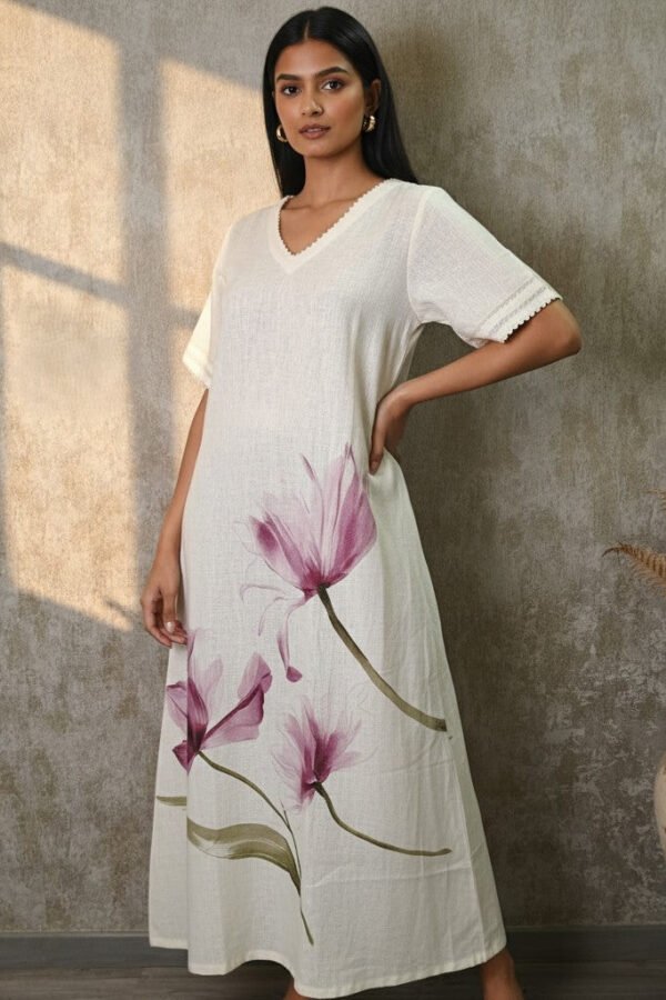 Avani Linen Floral Maxi Dress