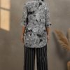Eliana Linen Floral Top and Striped Pants Set