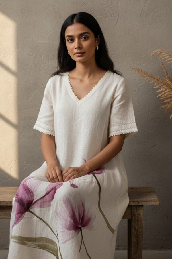 Avani Linen Floral Maxi Dress