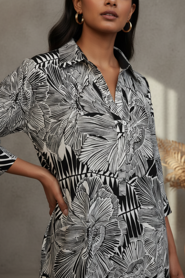 Eliana Linen Floral Top and Striped Pants Set