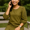 Cora Olive Cotton Poplin Co-ord Set