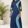 Kavya Modal Silk Shibori Dress – Blue