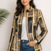 Kiara Velvet Ajrakh Zipper Jacket