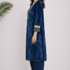 Adira Ajrakh Velvet Co-ord Set – Blue