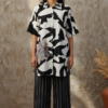 Hazel Linen Floral Top and Striped Pants Set