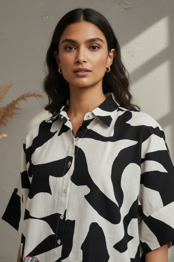 Hazel Linen Floral Top and Striped Pants Set