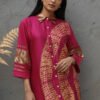 Kavya Modal Silk Shibori Shirt Dress