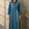 Saisha Slub Cotton Embroidered Dress