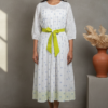 Devyani Mul Cotton Schiffli Pleated Dress