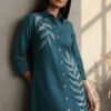 Saisha Slub Cotton Embroidered Dress