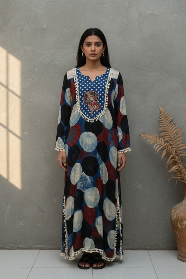 Zoya Modal Silk Ajrakh Maxi Dress