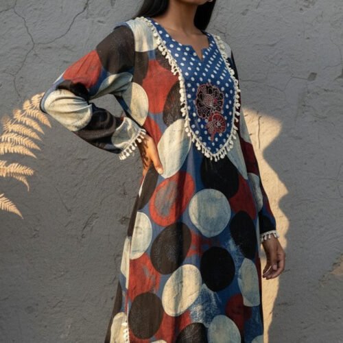 Zoya Modal Silk Ajrakh Maxi Dress