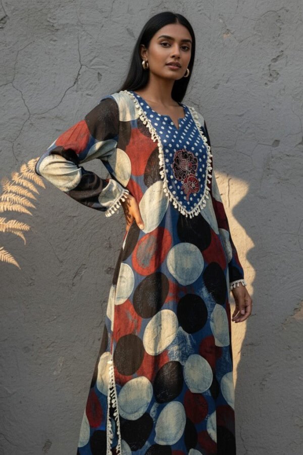 Zoya Modal Silk Ajrakh Maxi Dress