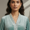 Anushka Turquoise Chanderi Silk Brocade Co-ord Set