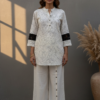 Isha Cream Linen Lace Co-ord Set