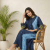 Kavya Modal Silk Shibori Dress – Blue