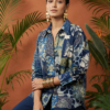 Reiko Blue Kantha Indigo Handblock Shirt