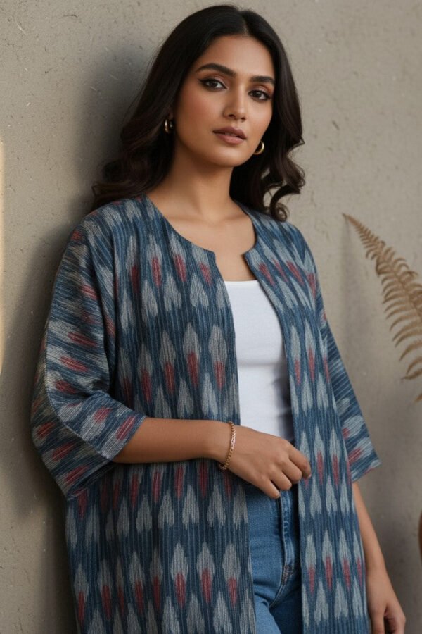Tanya Ikkat Kimono Open Jacket III