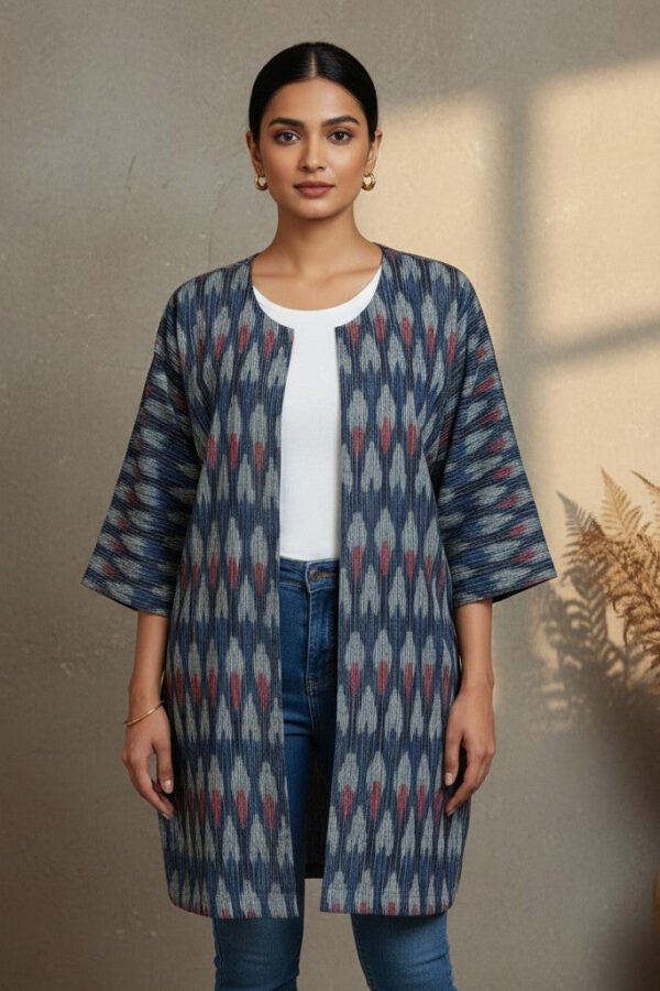 Tanya Ikkat Kimono Open Jacket III