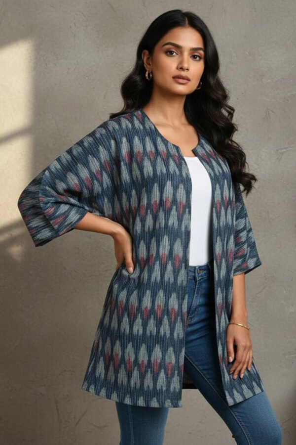 Tanya Ikkat Kimono Open Jacket III