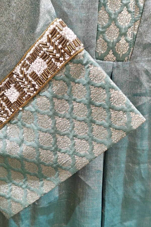 Anushka Turquoise Chanderi Silk Brocade Co-ord Set