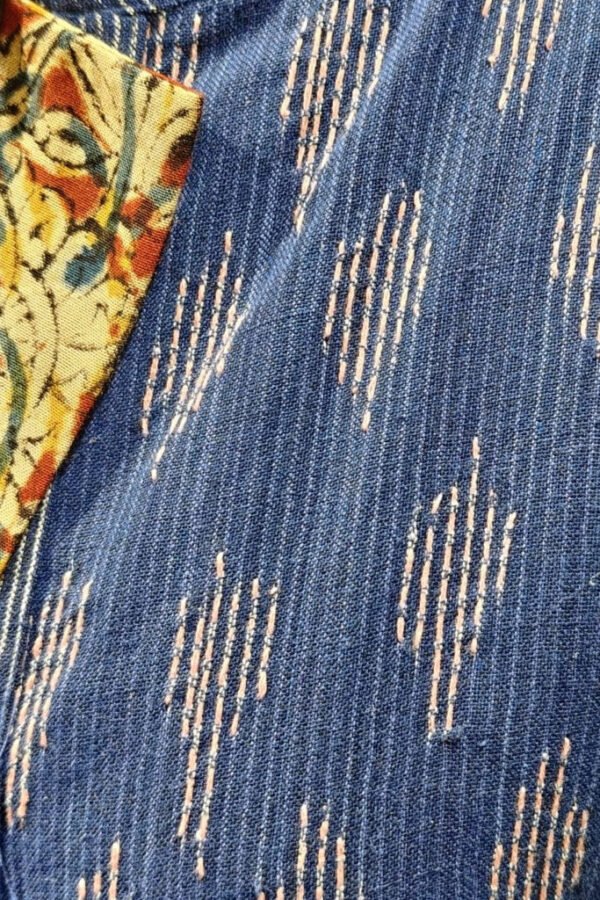 Misha Ikkat Kalamkari Reversible Jacket