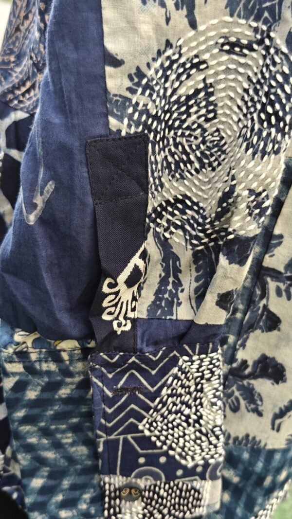 Reiko Blue Kantha Indigo Handblock Shirt
