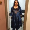 Adira Ajrakh Velvet Co-ord Set – Blue