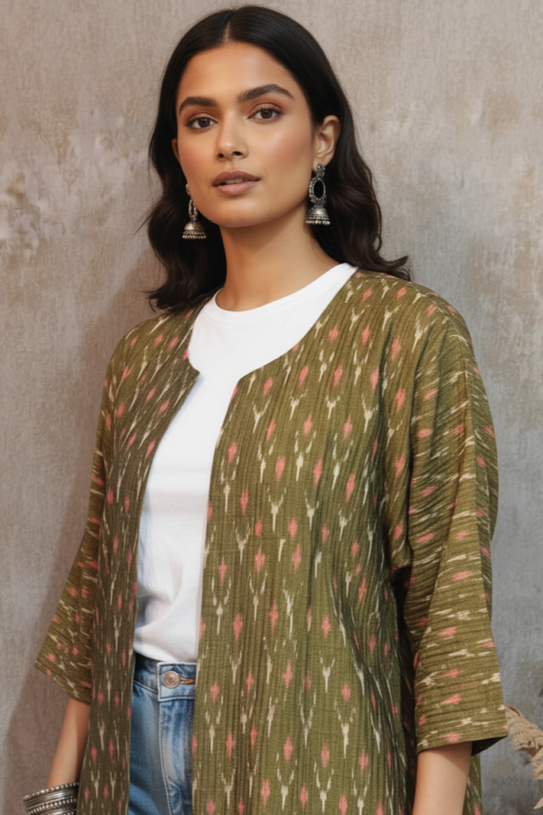 Tanya Ikkat Kimono Open Jacket II