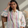 Reiko Cotton Poplin Striped Oversized Shirt