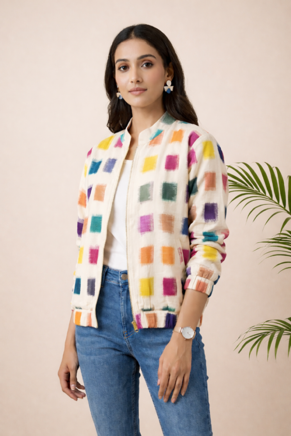 Misha Double Ikat Reversible Bomber Jacket